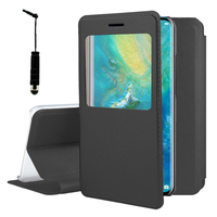 Huawei Mate 20 Pro 6.39"/ Mate 20 Pro UD/ LYA-L09/ LYA-L0C/ LYA-L29 (non compatible Mate 20/ Mate 20 Lite/ Mate 20 X): Etui View Case Flip Folio Leather cover + mini Stylet - NOIR