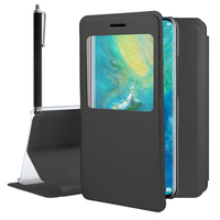 Huawei Mate 20 Pro 6.39"/ Mate 20 Pro UD/ LYA-L09/ LYA-L0C/ LYA-L29 (non compatible Mate 20/ Mate 20 Lite/ Mate 20 X): Etui View Case Flip Folio Leather cover + Stylet - NOIR