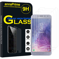 Samsung Galaxy J4 (2018) 5.5" J400F/DS J400G/DS (non compatible Galaxy J4 Core 6.0"/ Galaxy J4+/ J4 Plus 6.0"): Lot / Pack de 3 Films de protection d'écran Verre Trempé