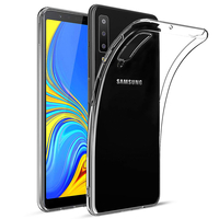 Samsung Galaxy A7 (2018) 6.0" SM-A750F (non compatible Version 2014/ 2015/ 2016/ 2017): Accessoire Housse Etui Coque gel UltraSlim et Ajustement parfait - TRANSPARENT