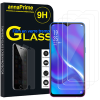 Oppo K1 6.4" PBCT10/ PBCM10 [Les Dimensions EXACTES du telephone: 158.3 x 75.5 x 7.4 mm]: Lot / Pack de 3 Films de protection d'écran Verre Trempé