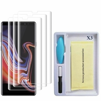 Samsung Galaxy Note 9 6.4"/ Note9 Duos SM-N960F/ SM-N960U/ SM-N960F/DS: Lot/ Pack 3 Films de Protection d'écran en Verre trempé Nano incurve?e 3D avec Liquide et Lampe UV
