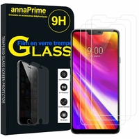LG G7 Fit/ G7 Fit+/ G7 Fit Plus 6.1" [Les Dimensions EXACTES du telephone: 153.2 x 71.9 x 7.9 mm]: Lot / Pack de 3 Films de protection d'écran Verre Trempé