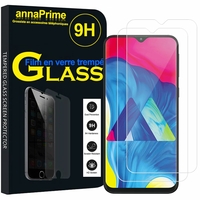 Samsung Galaxy M10 6.22" SM-M105F/ M105F/DS [Les Dimensions EXACTES du telephone: 155.6 x 75.6 x 7.7 mm]: Lot / Pack de 2 Films de protection d'écran Verre Trempé