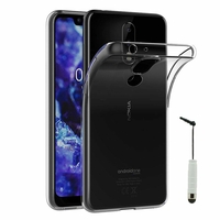 Nokia 5.1 Plus (2018)/ Nokia X5 TA-1109 5.86" (non compatible Nokia 5.1 5.5"): Accessoire Housse Etui Coque gel UltraSlim et Ajustement parfait + mini Stylet - TRANSPARENT