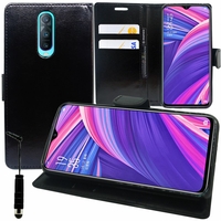 Oppo RX17 Pro/ R17 Pro 6.4" CPH1877 (non compatible Oppo R17/ Oppo RX17 Neo): Accessoire Etui portefeuille Livre Housse Coque Pochette support vidéo cuir PU + mini Stylet - NOIR