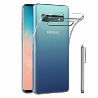 Samsung Galaxy S10 6.1" (non compatible Galaxy S10 5G 6.7"/ S10+ 6.4"/ S10e 5.8"): Accessoire Housse Etui Coque gel UltraSlim et Ajustement parfait + Stylet - TRANSPARENT