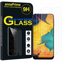 Samsung Galaxy A30 SM-A305F 6.4" [Les Dimensions EXACTES du telephone: 158.5 x 74.5 x 7.7 mm]: Lot / Pack de 3 Films de protection d'écran Verre Trempé