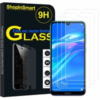 Huawei Y7 (2019) 6.26" (non compatible Huawei Y7 (2018) 5.99"): Lot / Pack de 3 Films de protection d'écran Verre Trempé