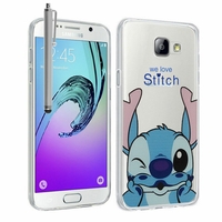 Samsung Galaxy A5 (2016) SM-A510F A510M A510FD A5100 A510Y (non compatible Galaxy A5 (2015)): Coque Housse silicone TPU Transparente Ultra-Fine Dessin animé jolie + Stylet - Stitch