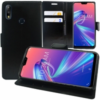 Asus Zenfone Max Pro (M2) ZB631KL/ ZB630KL 6.26" (non compatible Zenfone Max (M2) ZB633KL): Accessoire Etui portefeuille Livre Housse Coque Pochette support vidéo cuir PU - NOIR