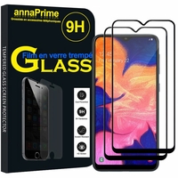 Samsung Galaxy A10 6.2" SM-A105F/ A105F/DS [Les Dimensions EXACTES du telephone: 155.6 x 75.6 x 7.9 mm]: Lot / Pack de 2 Films de protection d'écran Verre Trempé