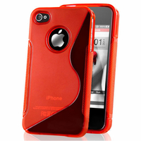 Apple iPhone 4/ 4S/ 4G: Accessoire Housse Etui Pochette Coque S silicone gel - ROUGE