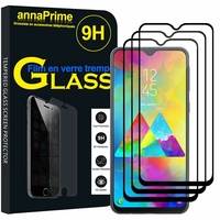 Samsung Galaxy M20 6.3" SM-M205F/ M205F/DS [Les Dimensions EXACTES du telephone: 156.4 x 74.5 x 8.8 mm]: Lot / Pack de 3 Films de protection d'écran Verre Trempé