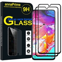 Samsung Galaxy A70 6.7" SM-A705F/ SM-A7050/ SM-A705FN/ SM-A705F/DS [Les Dimensions EXACTES du telephone: 164.3 x 76.7 x 7.9 mm]: Lot / Pack de 2 Films de protection d'écran Verre Trempé