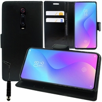 Xiaomi Mi 9T/ Mi 9T Pro 6.39" M1903F10G M1903F11I (non compatible Xiaomi Mi 9/ Mi 9 Explorer 6.39"/ Mi9 SE 5.97"): Accessoire Etui portefeuille Livre Housse Coque Pochette support vidéo cuir PU + mini Stylet - NOIR