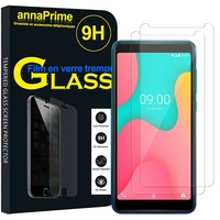 Wiko Y60 5.45" [Les Dimensions EXACTES du telephone: 146.8 x 71.8 x 9.3 mm]: Lot / Pack de 2 Films de protection d'écran Verre Trempé