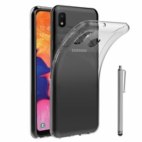 Samsung Galaxy A10E 5.83" SM-A102U (non compatible Galaxy A10 6.2"): Accessoire Housse Etui Coque gel UltraSlim et Ajustement parfait + Stylet - TRANSPARENT