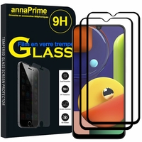 Samsung Galaxy A50S 6.4" SM-A507FN A507FN/DS [Les Dimensions EXACTES du telephone: 158.5 x 74.5 x 7.7 mm]: Lot / Pack de 2 Films de protection d'écran Verre Trempé