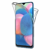 Samsung Galaxy A30S 6.4" SM-A307F A307FN A307G A307GN A307GT A307YN [Les Dimensions EXACTES du telephone: 158.5 x 74.7 x 7.8 mm]: Coque Housse Silicone Gel TRANSPARENTE ultra mince 360° protection intégrale Avant et Arrière - TRANSPARENT