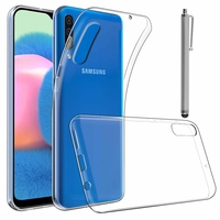 Samsung Galaxy A30S 6.4" SM-A307F A307FN A307G A307GN A307GT A307YN [Les Dimensions EXACTES du telephone: 158.5 x 74.7 x 7.8 mm]: Accessoire Housse Etui Coque gel UltraSlim et Ajustement parfait + Stylet - TRANSPARENT