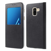 Samsung Galaxy A8+/ A8 Plus (2018) A730F 6.0"/ A8+ (2018) Duos A730F/DS: Etui View Case Flip Folio Leather cover - NOIR