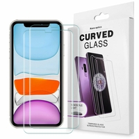 Apple iPhone 11 6.1" A2221 A2111 A2223 (non compatible iPhone 11 Pro 5.8"/ iPhone 11 Pro Max 6.5"): Lot/ Pack 2 Films de Protection d'écran en Verre trempé Nano incurve?e 3D avec Liquide et Lampe UV