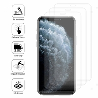 Apple iPhone 11 Pro 5.8" A2215 A2160 A2217 (non compatible iPhone 11 6.1"/ iPhone 11 Pro Max 6.5"): Lot/ Pack de 3 Films en Verre Trempé Bord Incurvé Resistant