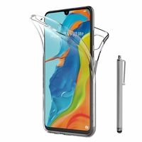 Huawei Nova 4e 6.15" MAR-LX2/ MAR-AL00/ MAR-TL00 (non compatible Huawei Nova 4 6.4"): Coque Housse Silicone Gel TRANSPARENTE ultra mince 360° protection intégrale Avant et Arrière + Stylet - TRANSPARENT