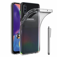 Samsung Galaxy A70S 6.7" SM-A707F A707FN A707GM A707MN A7070 A707W: Accessoire Housse Etui Coque gel UltraSlim et Ajustement parfait + Stylet - TRANSPARENT