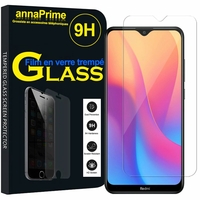 Xiaomi Redmi 8A 6.2" [Les Dimensions EXACTES du telephone: 156.5 x 75.4 x 9.4 mm]: 1 Film de protection d'écran Verre Trempé