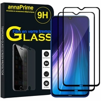 Xiaomi Redmi Note 8 6.3" M1908C3JH, M1908C3JG, M1908C3JI (non compatible Xiaomi Redmi Note 8 Pro 6.53"): Lot / Pack de 2 Films de protection d'écran Verre Trempé