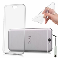 HTC One A9: Coque Silicone gel UltraSlim et Ajustement parfait + mini Stylet - TRANSPARENT