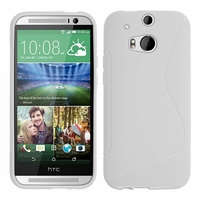 HTC One (M8)/ One M8s/ Dual Sim/ (M8) Eye/ M8 For Windows/ HTC Butterfly 2: Coque silicone Gel motif S au dos - BLANC