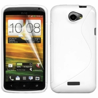 HTC One X/ X+/ XL/ XT: Coque silicone Gel motif S au dos - BLANC