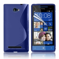 HTC Windows Phone 8S: Coque silicone Gel motif S au dos - BLEU