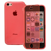 Apple iPhone 5C: Coque Silicone gel Livre rabat - ROSE