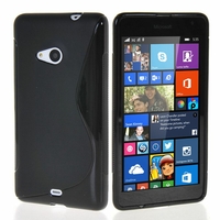 Microsoft Nokia Lumia 535/ 535 Dual SIM: Coque silicone Gel motif S au dos - NOIR