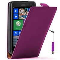 Nokia Lumia 625: Etui Rabattable Verticale en cuir PU + mini Stylet - VIOLET