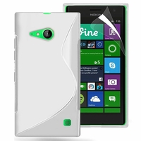 Nokia Lumia 735/ 735 LTE/ 730 Dual Sim/ RM-1040: Coque silicone Gel motif S au dos - BLANC