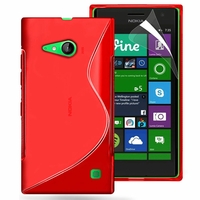 Nokia Lumia 735/ 735 LTE/ 730 Dual Sim/ RM-1040: Coque silicone Gel motif S au dos - ROUGE