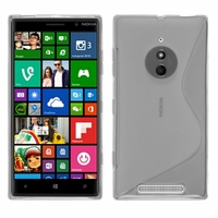 Nokia Lumia 830 RM-984: Coque silicone Gel motif S au dos - TRANSPARENT