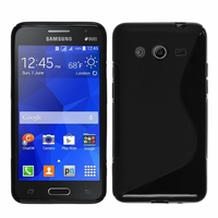 Samsung Galaxy Core II/ Galaxy Core 2 Dual SIM SM-G355H: Coque silicone Gel motif S au dos - NOIR