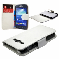 Samsung Galaxy Core LTE 4G SM-G386F: Etui portefeuille Livre Housse Coque Pochette cuir PU - BLANC