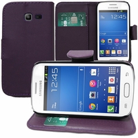 Samsung Galaxy Trend Lite S7390/ Galaxy Fresh Duos S7392: Etui portefeuille Support Video cuir PU - VIOLET