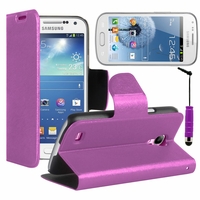 Samsung Galaxy Trend S7560/ Galaxy S Duos S7562/ Ace II X S7560M: Etui portefeuille Support Video cuir PU + mini Stylet - VIOLET