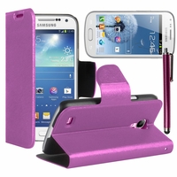 Samsung Galaxy Trend S7560/ Galaxy S Duos S7562/ Ace II X S7560M: Etui portefeuille Support Video cuir PU + Stylet - VIOLET