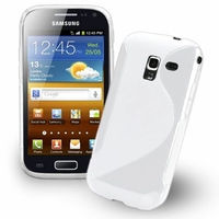 Samsung Galaxy Ace 2 i8160: Coque silicone Gel motif S au dos - BLANC