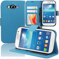 Samsung Galaxy Grand Plus/ Grand Neo/ Grand Lite I9060 I9062 I9060I i9080 I9082: Etui portefeuille Support Video cuir PU - BLEU