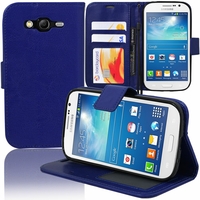 Samsung Galaxy Grand Plus/ Grand Neo/ Grand Lite I9060 I9062 I9060I i9080 I9082: Etui portefeuille Support Video cuir PU - BLEU FONCE